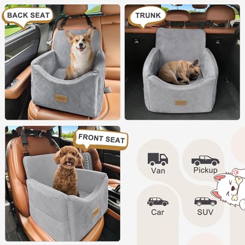 Dog Car Seats for Small Medium Dogs Under 35lbs (Light Grey / Small/Medium)
