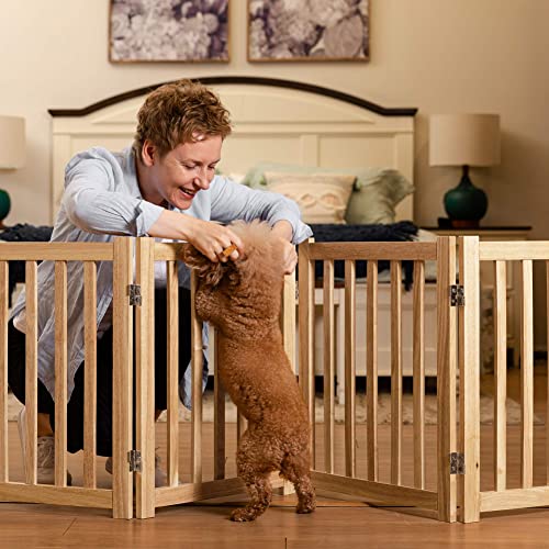 Wooden Free Standing Dog Gate 80" W x 24" H (Natural / 80"W x 24"H)