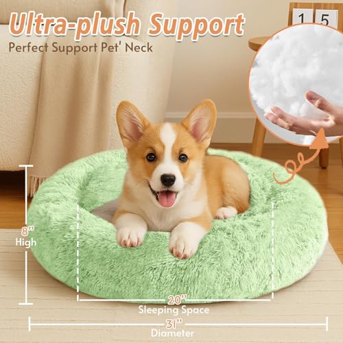 Calming Dog Bed Medium Size Dog (Light Green / 31.0"L x 31.0"W x 8.0"Th)