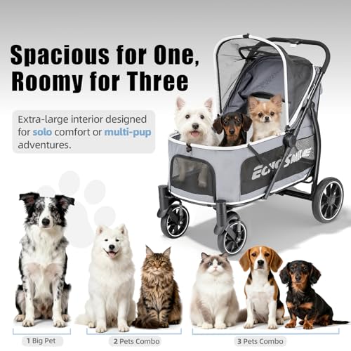 Dog Stroller for Large Dogs (Gray)