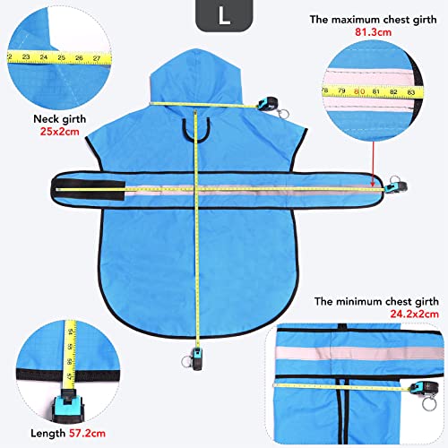 Waterproof Hooded Dog Raincoat (Blue / Large)