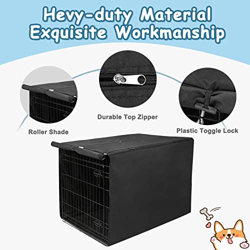 Small Dog Crate Cover Indoor for Small Wire Crate (24.0"L x 18.0"W x 20.0"H / Black)