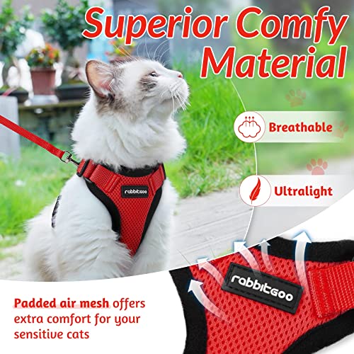 Cat Harness and Leash Set (S / Red)