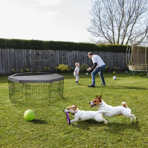 Foldable Metal Dog Exercise Pen (Gray / 30''H)