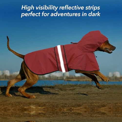 Waterproof Dog Raincoat (Red / Medium)