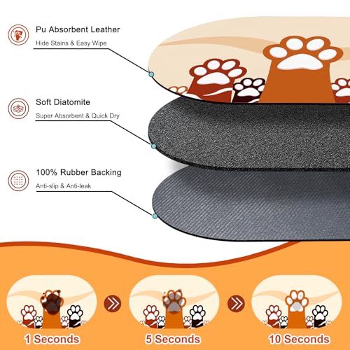 Cat Food Mat 24''x16'' (24''x16'' / Beige Paw)
