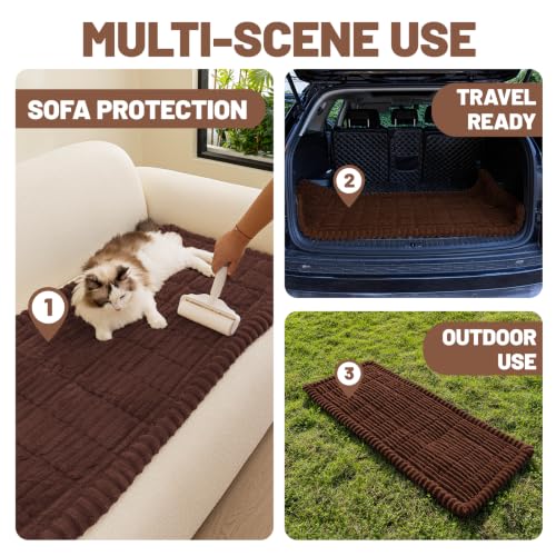 Dog Car Seat Waterproof Bed Cover Back Seat Dark Brown 23.6”x51” (Dark Brown / 23.6”x51”)