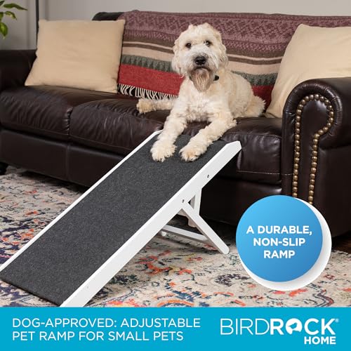 Adjustable Pet Ramp for Small Dogs (White - 16")