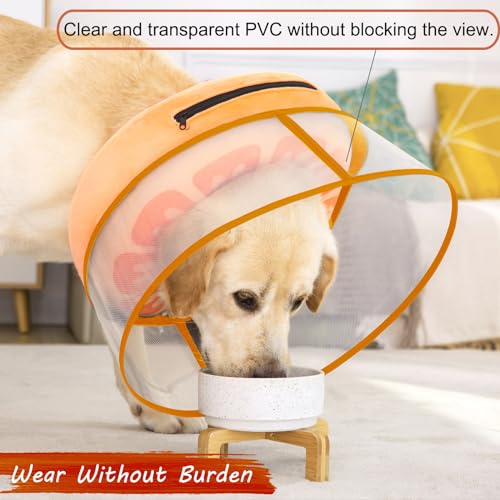 Inflatable Dog Cone Collar for Large Medium Small Dogs (Orange / X-Large)