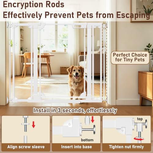 40" Extra Tall Clear Acrylic Dog Gate 29.52 (White / 29.52-37.79"W x 40"H)