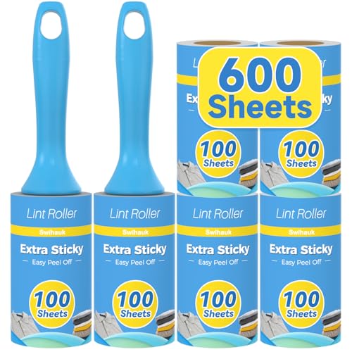 600 Sheets Extra Sticky Lint Rollers for Pet Hair (600 Sheets)