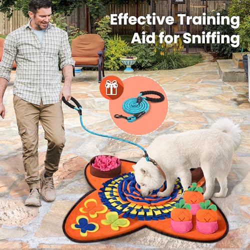 Large 28.5" Snuffle Mat for Dogs (Orange / 32"x20")