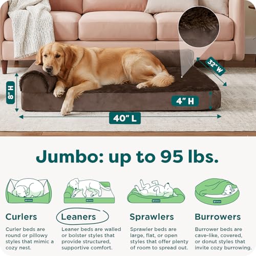 Orthopedic Dog Bed for Large Dogs (Jumbo / Sable Brown)