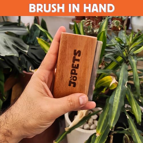 JoPets Professional Wood Deshedding & Undercoat shedding brush for Dogs