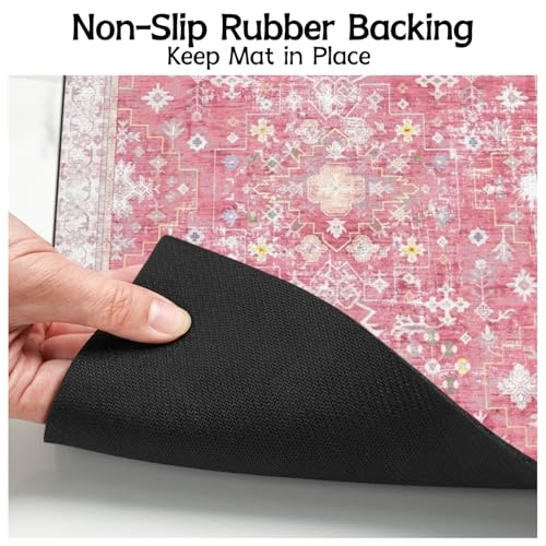 Pet Food Mats for Floor (Pink / 24"l X 16"w)