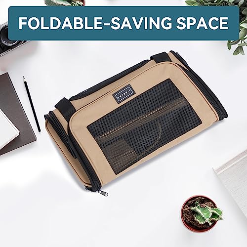 Pet Carrier for Cat (17.0"L x 10.3"W x 10.3"H / Khaki)