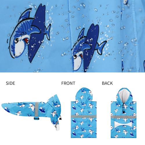 Large Dog Raincoat (X-Large / Blue Shark)