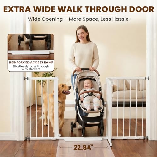 29.7 57" Extra Wide Baby Gate (White / 29.7-57"W x 30"H)