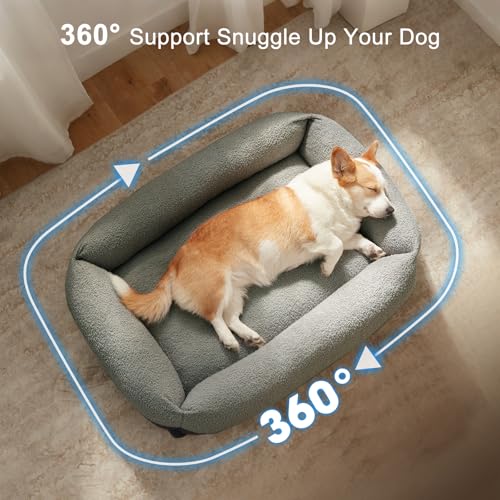 Washable Small Dog Bed (Dark Grey / S(20"x19"x6”))