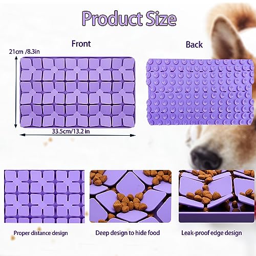 Silicone Snuffle Mat for Small Medium Dogs (Purple-M(13.2x8.3in))