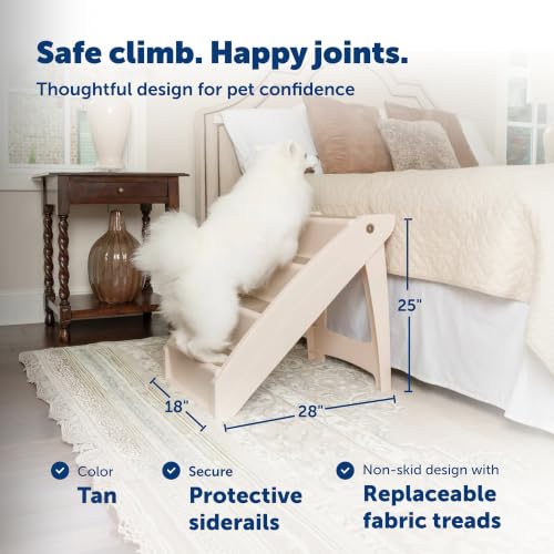 CozyUp Folding Dog Stairs (Bed - 25 Inches Tall / Tan)