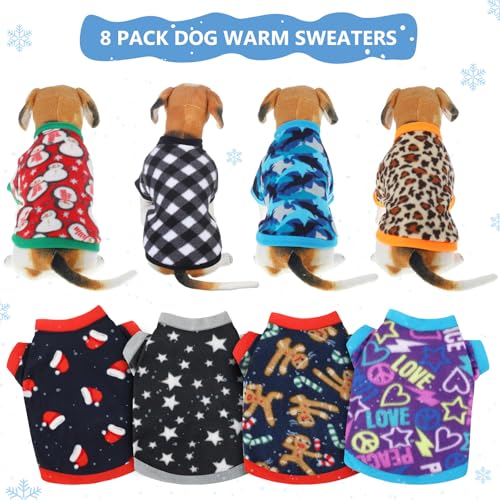 8 Pieces Dog Sweaters for Small Dog (Medium)