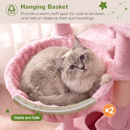 Z78 Heavy Duty Cat Tree for 20lbs Large Adult Cats (Pink / 78 inch)