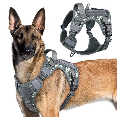 Tactical Dog Harness for X (Grey Camo / X-Large)