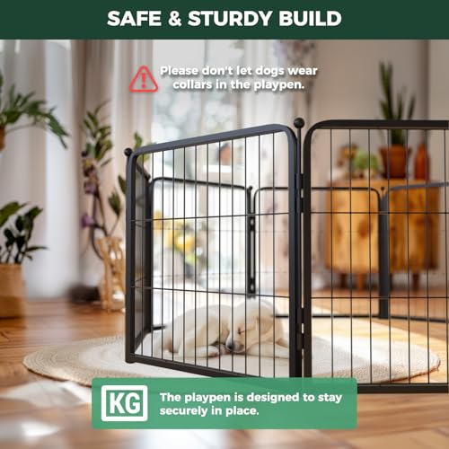 Homeplus Indoor Dog Playpen (Black / 24"H)