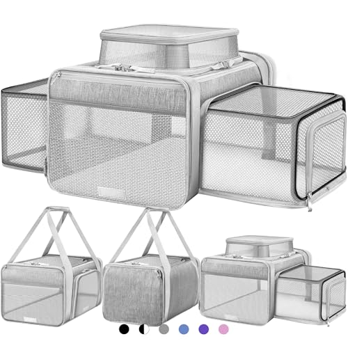 Top and 2 Sides Expandable Pet Carrier 17x11x9.5 TSA Airline Approved (Grey / 17.0"L x 11.0"W x 9.5"H)