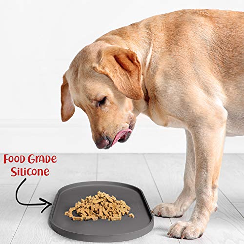 Dog Food Mat Waterproof Dog Bowl Mat (24x14 Inch (Pack of 1) / Gray)