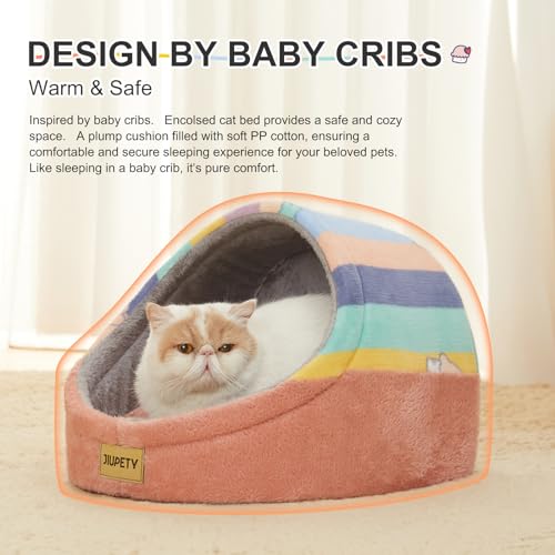 Cute Cat Beds for Indoor Cats (Medium / Rainbow)