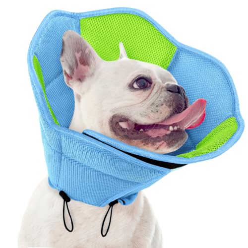 Dog Cones for Medium Dogs Soft Cone for Dogs to Stop Licking (Light Blue / Medium)