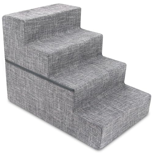 Dog Stairs & Steps (Ash Gray Linen / H: 22 Inches (Foldable))
