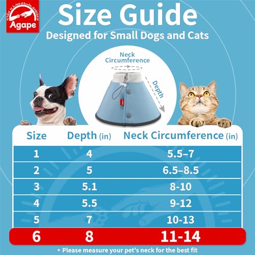 Soft Dog Cone for Small Dogs & Cats (Blue (Small Dogs Cone) / 6 (Neck:11"-14"))