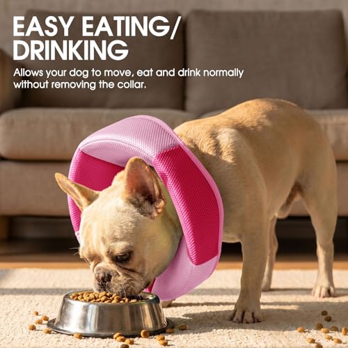 Dog Cones for Medium Dogs Soft Cone for Dogs to Stop Licking (Pink / Medium)