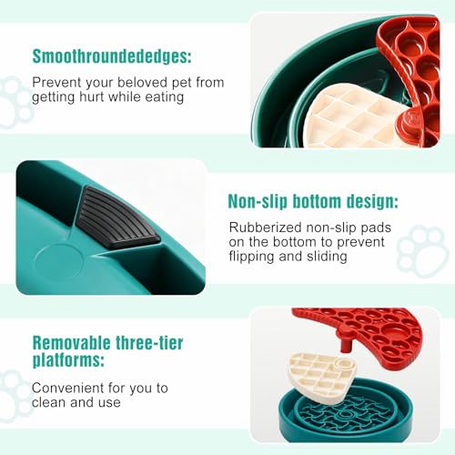 3 Level Slow Feeder Dog Bowl