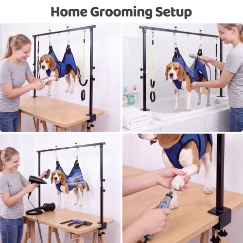 Dog Grooming Arm Double Rod with Hammock (Double pillars)