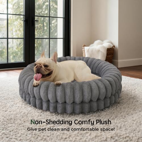 Luxury Donut Dog Bed (30.0"L x 30.0"W x 7.0"Th / Gray)