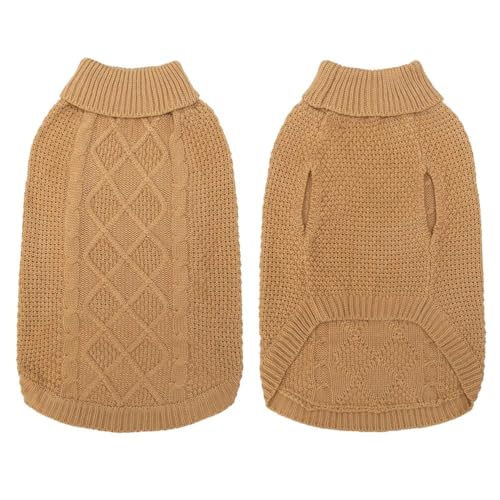 Turtleneck Dog Sweater (Medium / Khaki)