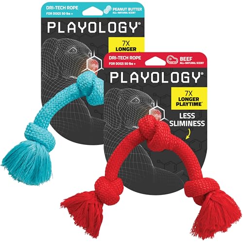 Tug Rope Dog Toys for Large Breed Dogs (Jumbo (VALUE 2-Pack) / Peanut Butter & Beef)