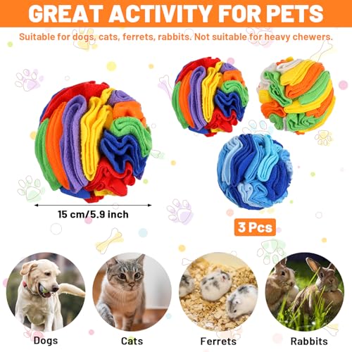 3 Packs Snuffle Ball for Dogs (5.9 inches)