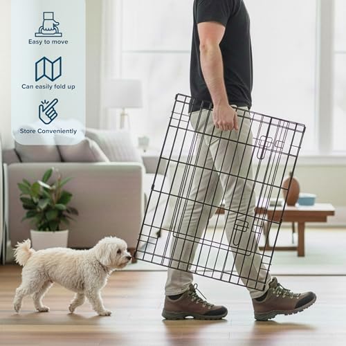 Dog Playpen Foldable Metal Exercise Puppy Play Pen with 8 24x30in Panels (24" X 30")