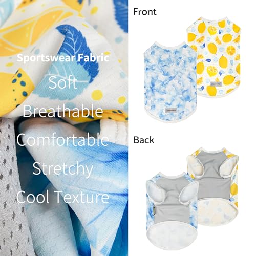 2 Pack Ice Lemon UPF 50+ UV Sun Protection Dog Shirt (Small / Ice & Lemon)
