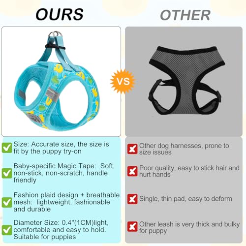 Dog Harness Medium Sized and Leash Set (Medium(Chest Girth 16" - 18") / Blue(Duck_))