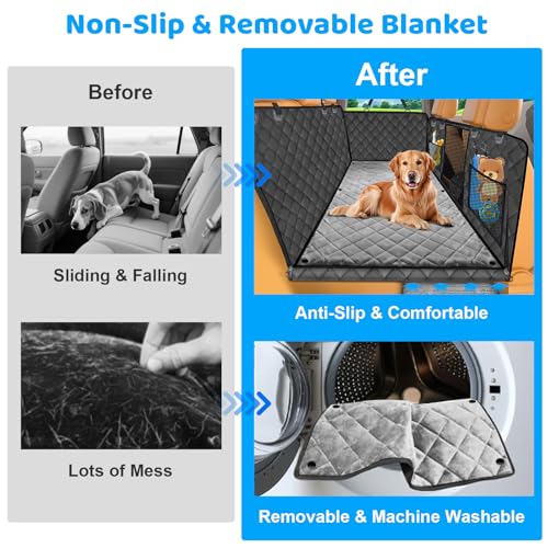 Back Seat Extender for Dogs (Black and Grey / M - Cars / Full Size SUVs)