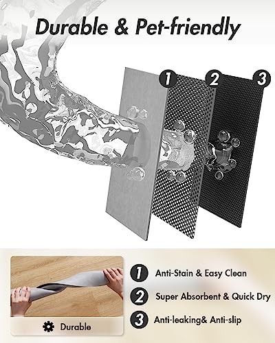 Absorbent Pet Feeding Mat (LIGHTGREY / 23"x34")