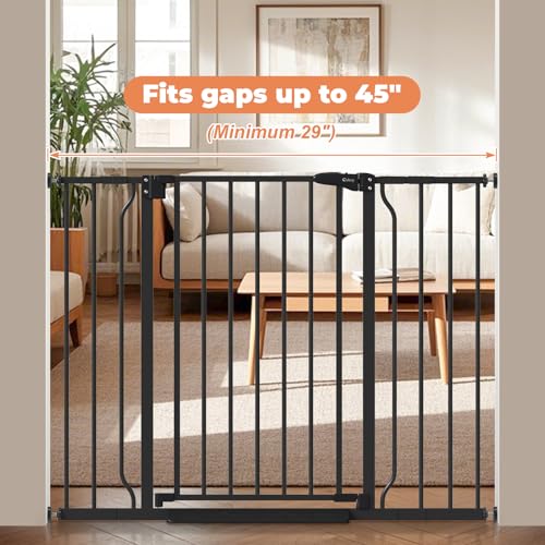 29" 45" Baby Gate (Black / 29-45"Wide, 28"Tall)