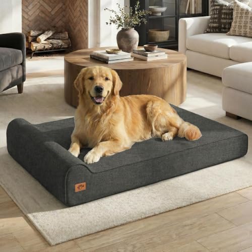 7" Thick Orthopedic Dog Beds for Extra Large Dogs (XX-Large / Style B-Black)