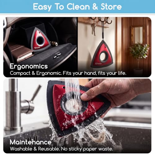 Mini Pet Hair Remover for Car Detailing Dog Hair Tool Brush (Red)